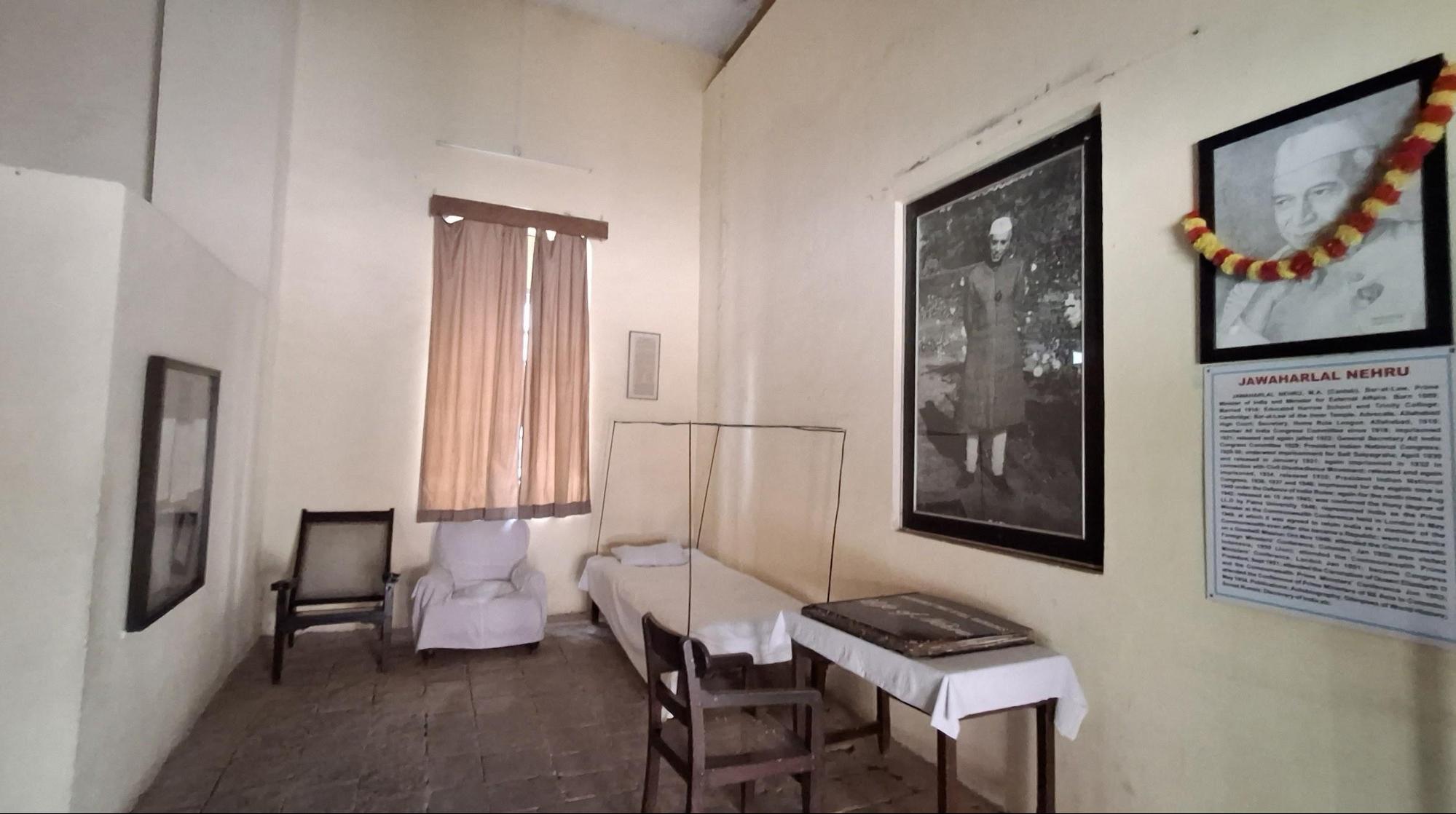 Interiors of Nehru’s prison room at the Leader’s Block of the Ahmednagar Fort. (Source: CKA Archives)
