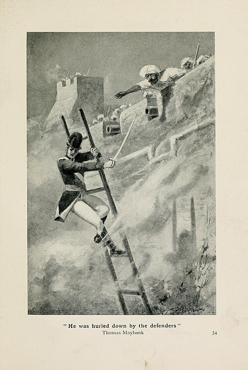 An illustration of the East India Company forces during the 1803 siege of Ahmadnagar Fort — a decisive military victory that marked the erosion of Maratha power and the rise of British dominance in the Deccan, capturing a fort once central to the Nizam Shahi legacy.