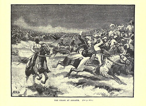 The British paintingThe Chase at Argaum, notably, offers a stylised depiction of the battle.