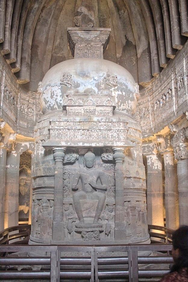 Achaitya-griha with an intricately carved stupa in Cave 26[2]