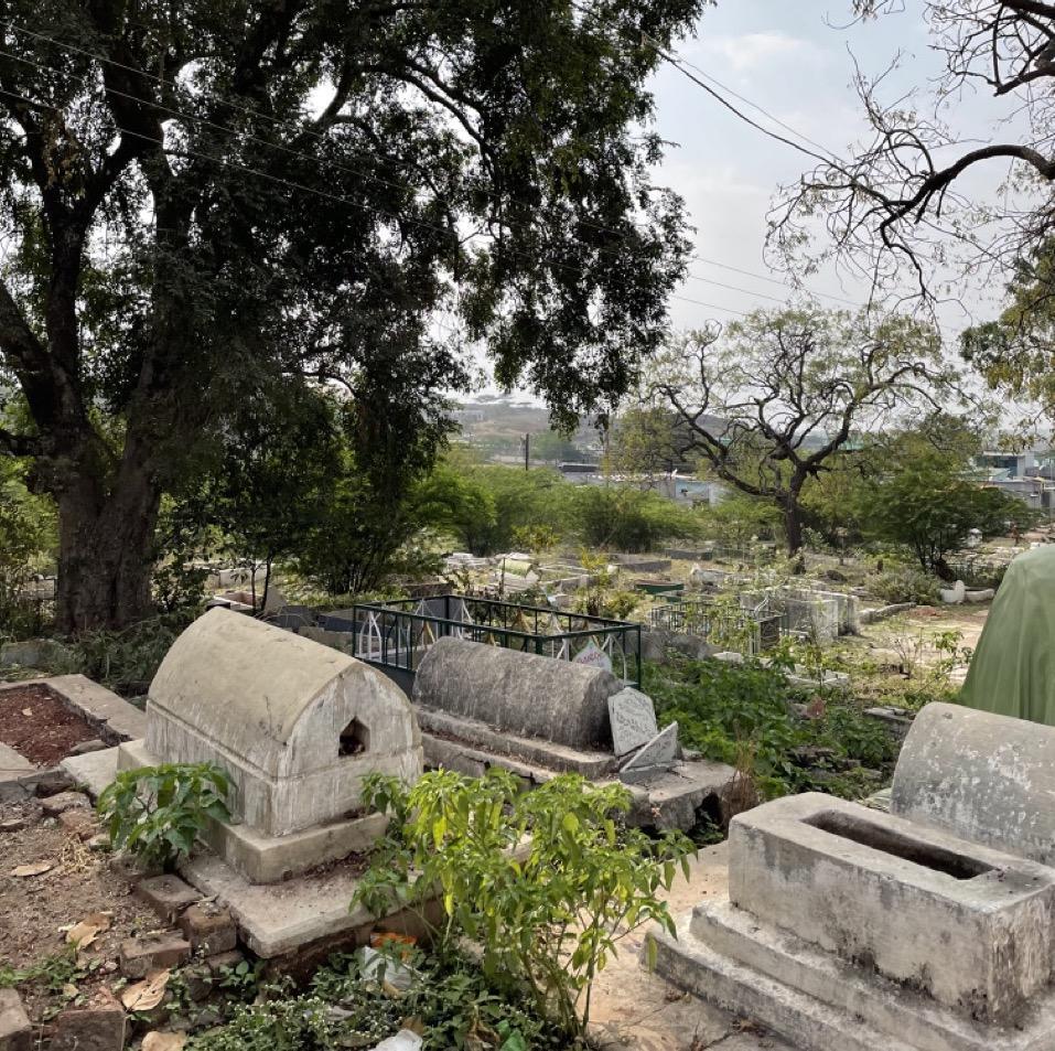 The qabars of many notable figures within the dargah complex, which are of Khwaja Shamshuddin's family members who are believed to have migrated from Iran. (Source: CKA Archives)