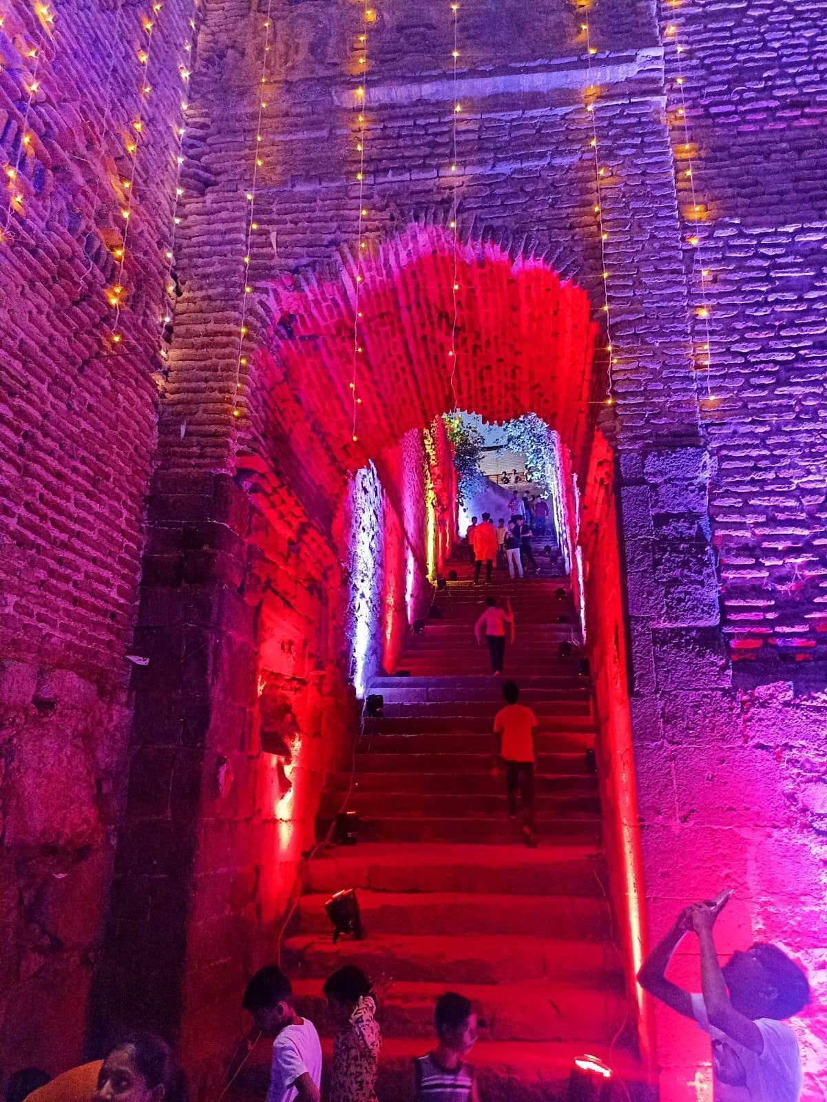 Ahilyapur Barav in Ahilyapur, Dhule is lit up by locals on the occasion of the birth anniversary of Punyashlok Ahilyabai Holkar[1]