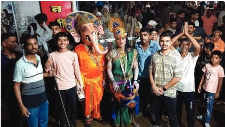 Costumed participants ready for the drama competition at Vitthal Mandir Sansthan[2]
