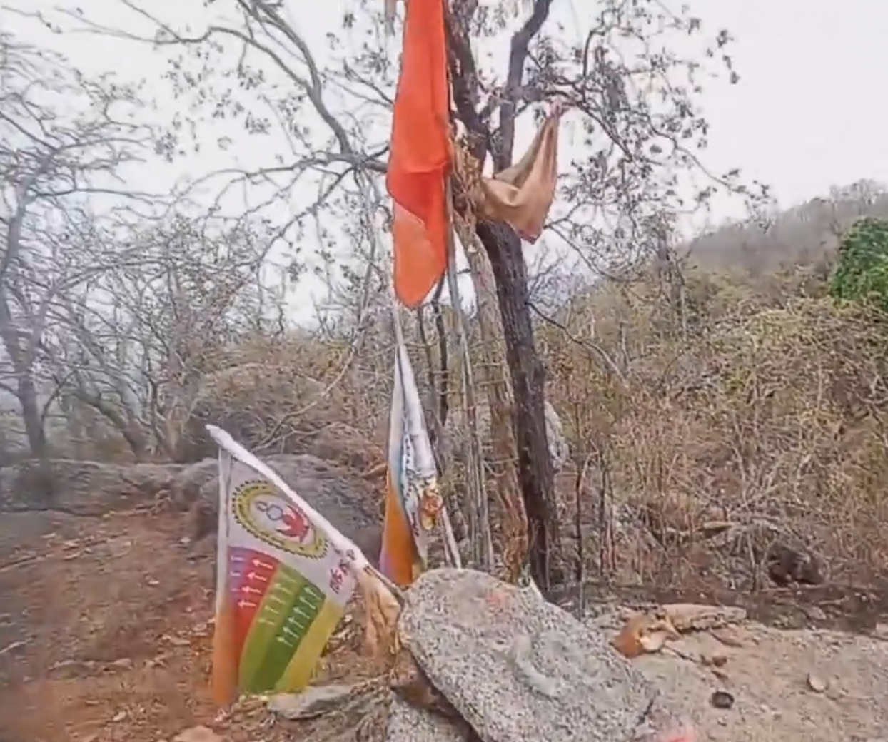A worshipping spot of the Indigenous communities on top of the hill at Khobramendha (Source: CKA Archives)