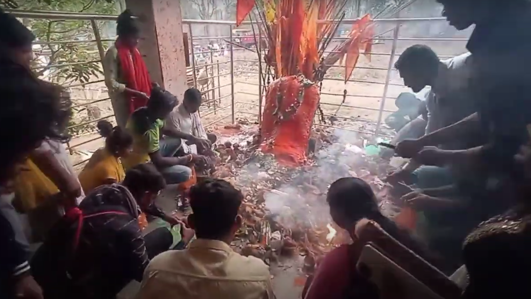 Inside the Hanuman Mandir at Khobramendha (Source: CKA Archives)