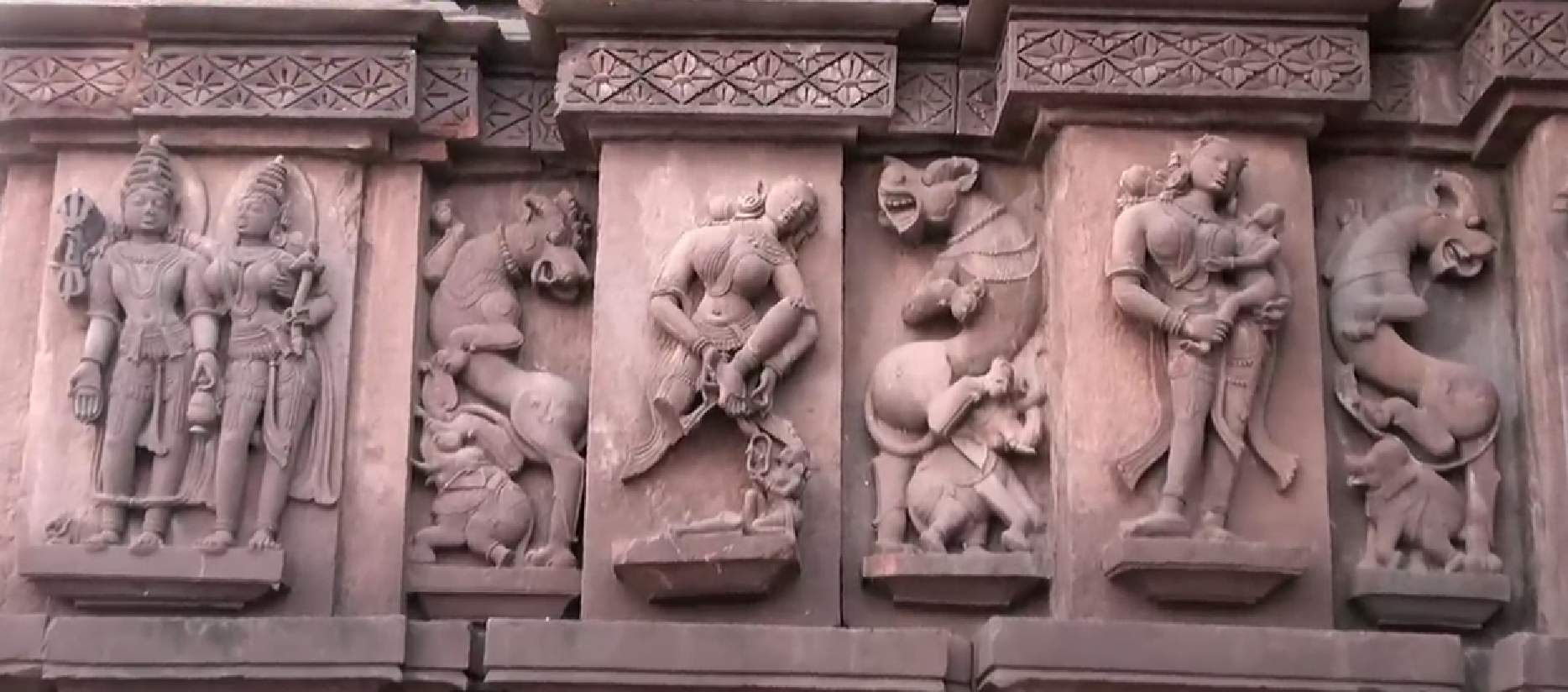 Sculptures on the walls of the Markendeshwar Mandir (Source: CKA Archives)