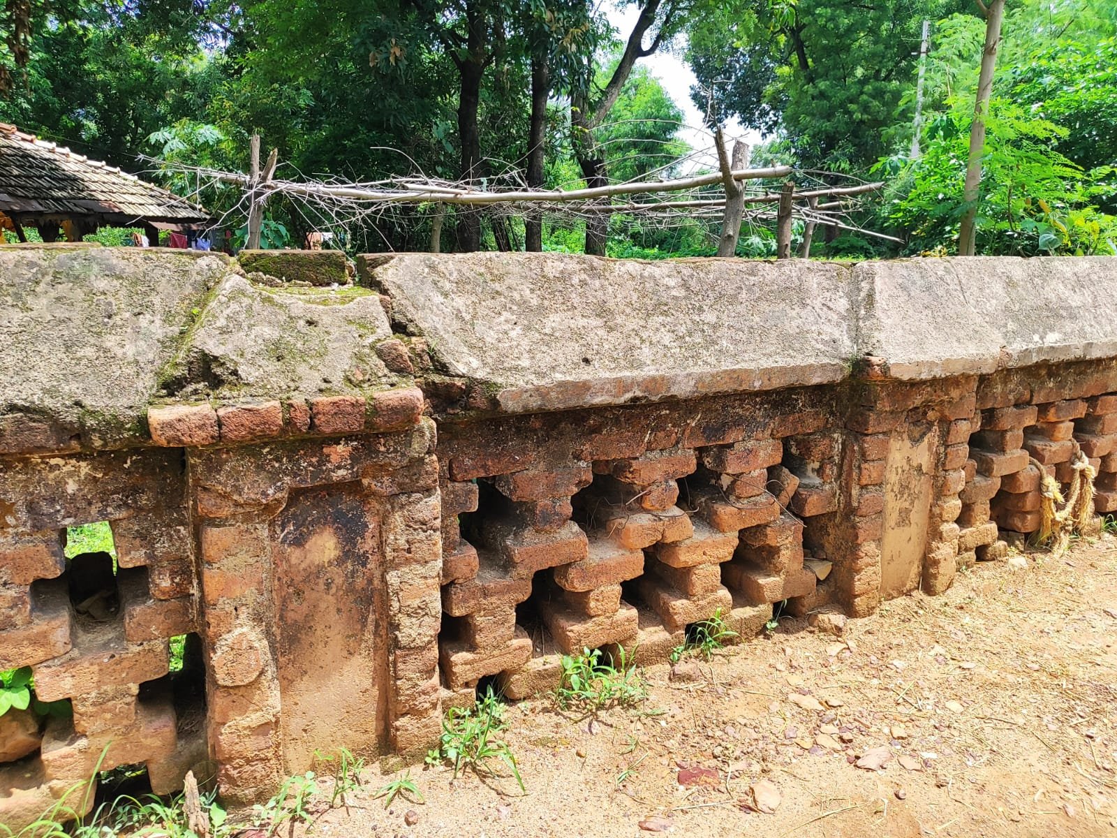 The Compound wall of the Wada. Notice the unique brick masonry here. (Source: CKA Archives)