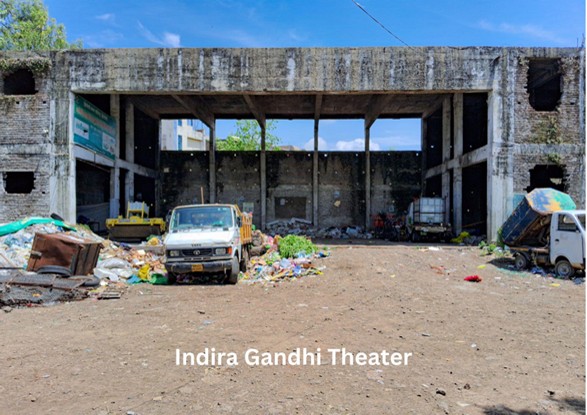 The now-closed Indira Gandhi Theatre in Hingoli, once a prominent cultural venue known for hosting plays and local events. (Source: CKA Archives)