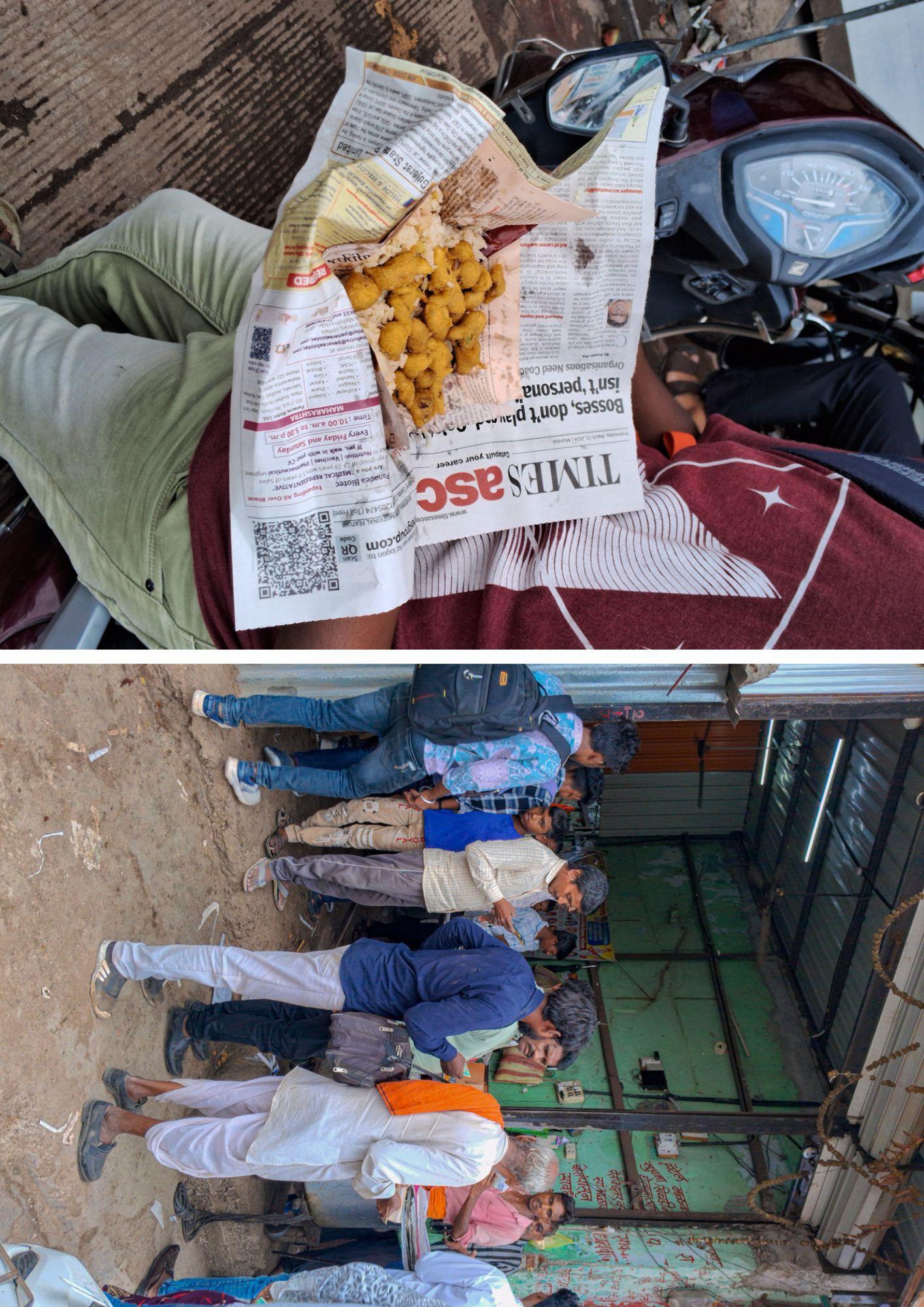 People lining up for bhajiat HotelMalkari (Source: CKA Archives)