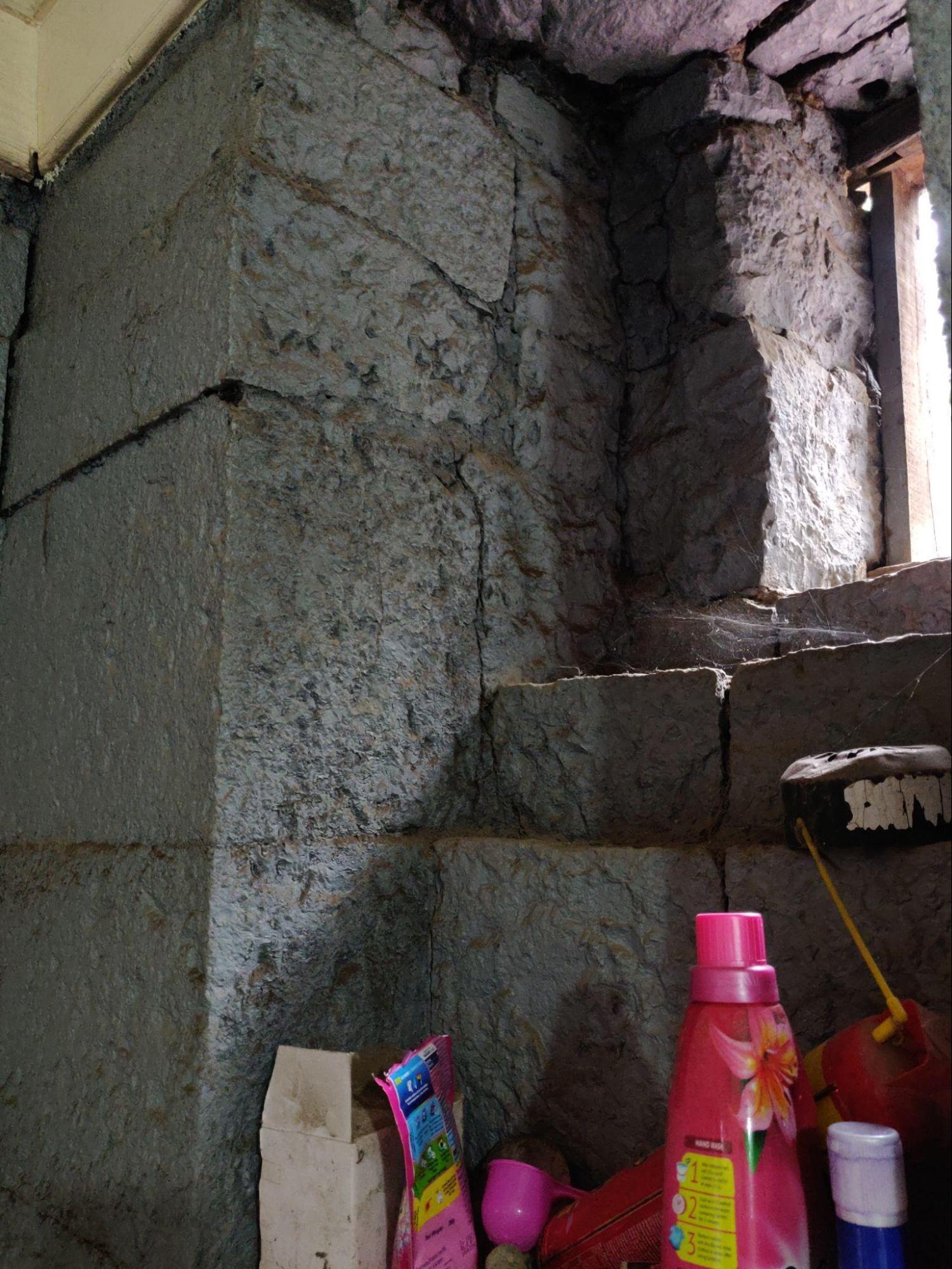 The massive wall thickness of about 3 feet demonstrates the substantial construction methods employed, providing both structural stability and natural insulation. The detail of the stonework reveals the precision of stone cutting and fitting that has allowed these walls to stand for centuries. (Source: CKA Archives)