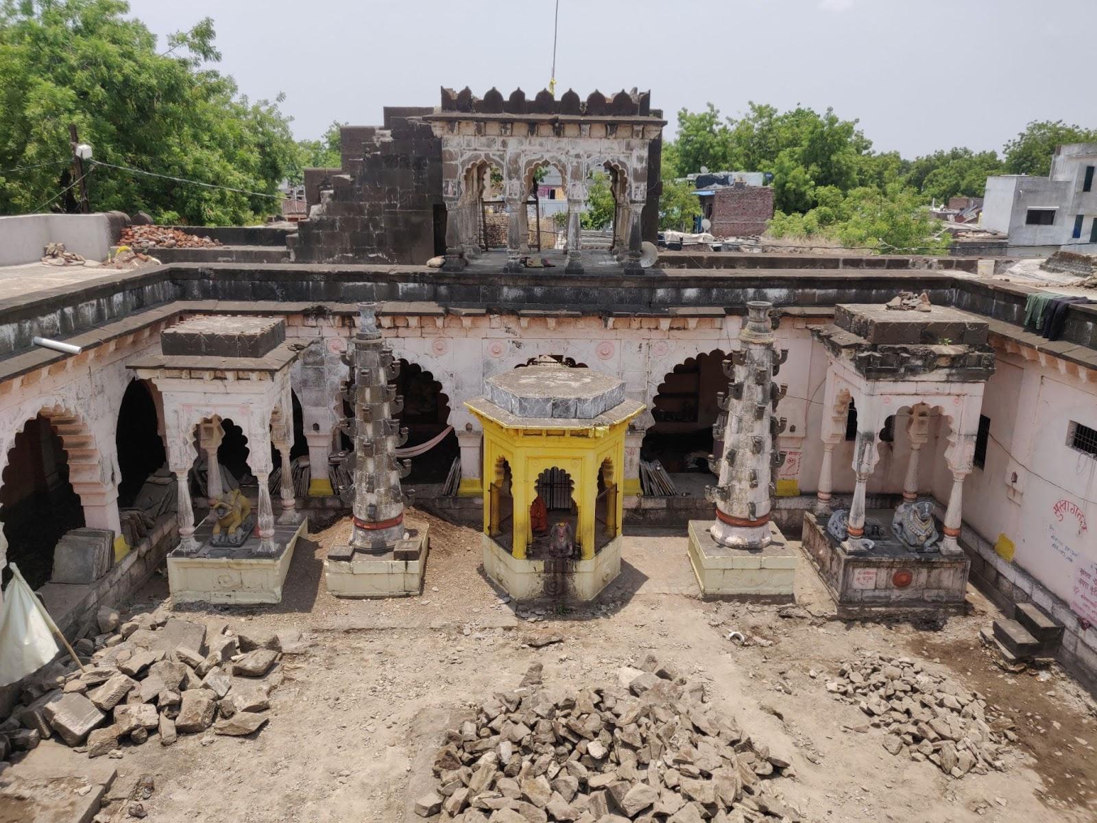 Notice the two Deepmalas inside the mandir (Source: CKA Archives)