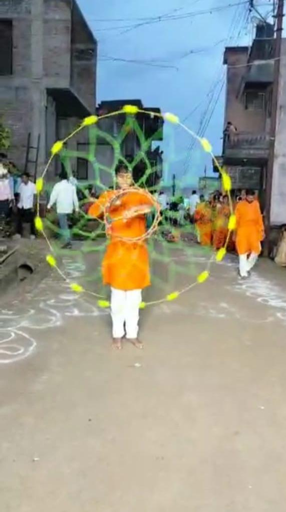 A Boy playing a gatka chakkar as a part of the Mardaani Khel(Source: CKA Archives)