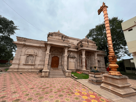 Facade of the Balaji Mandir in Latur city.The mandir is noted for its elaborate carvings and traditional architectural elements. (Source: CKA Archives)
