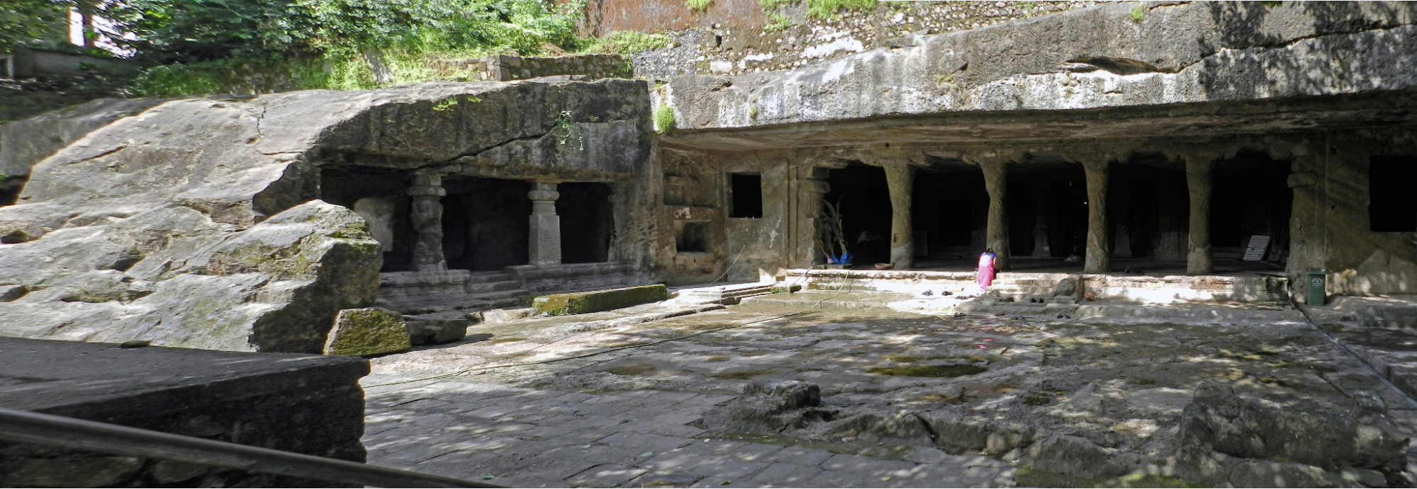 View of the rock-cut entrance at Mandapeshwar Caves, Borivali, Mumbai Suburban district.