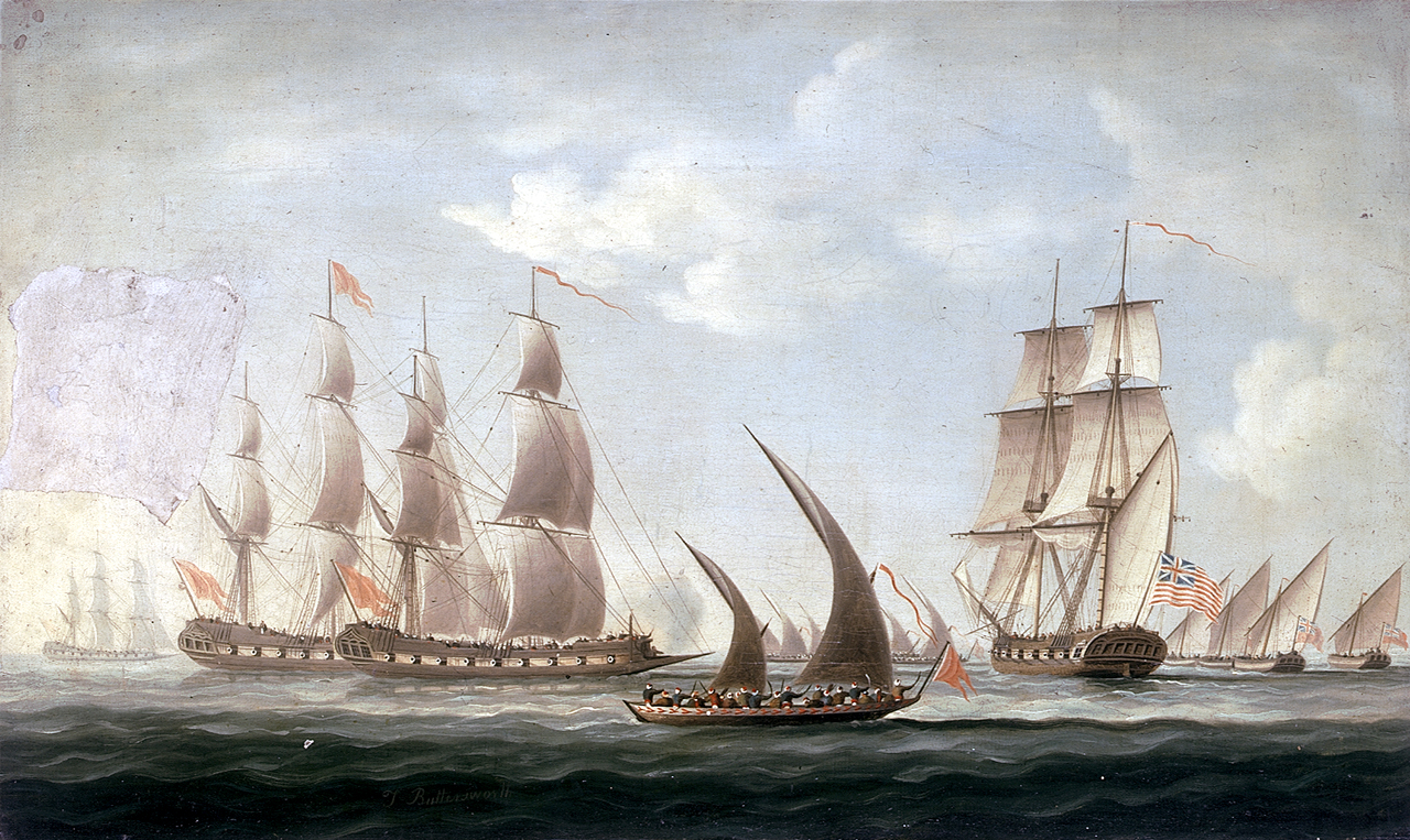 Maratha Boats attack an English Ship