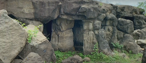 Rock-cut Shiur Caves in Hadgaon Taluka, Nanded district, featuring Vaishnavite carvings and pillar-based architecture.[8]