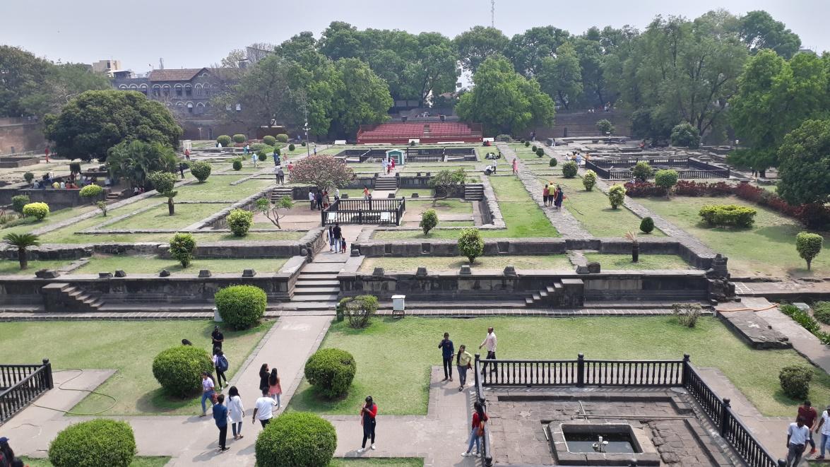 A view of the gardens at Shaniwar Wada from the first storey Nagarkhana balcony. (Source: CKA Archives)