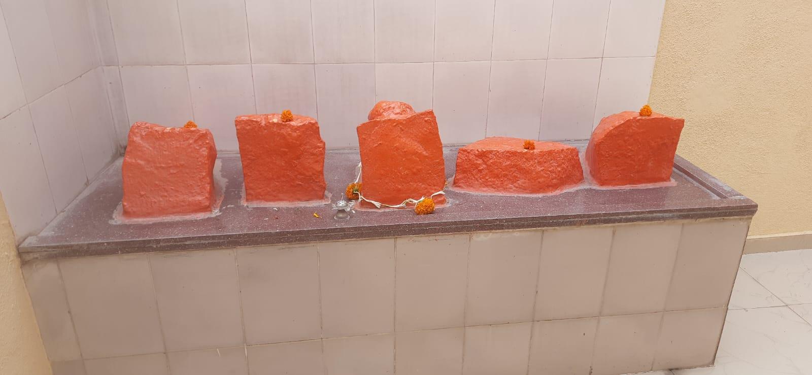 First group of ten stone formations, placed within the Mandir, are regarded as sacred and are linked to the site’s origin story. (Source: CKA Archives)