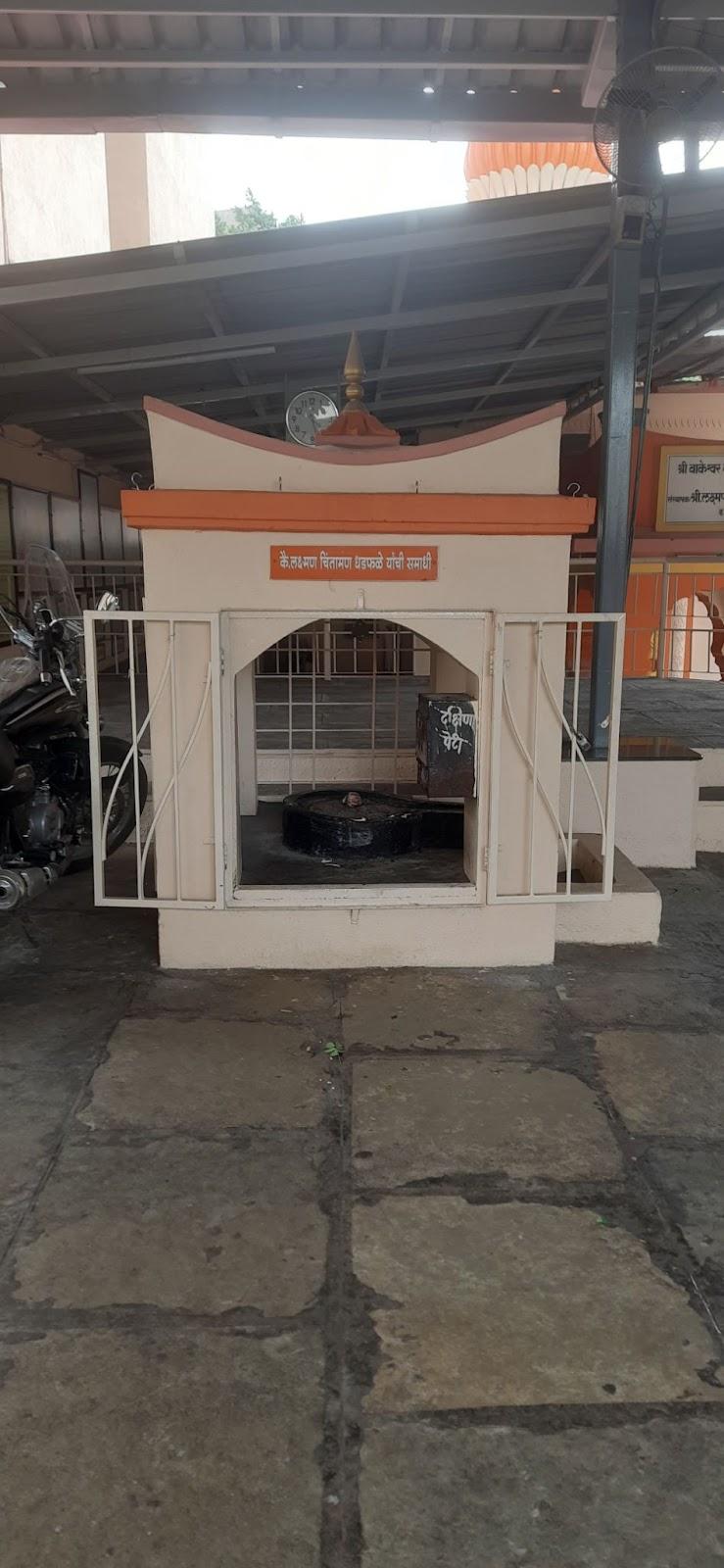 The founder’s samadhi is located near the back edge of the compound. It is built of dressed stone and has a small canopy overhead. A nameplate is affixed to the base. (Source: CKA Archives)