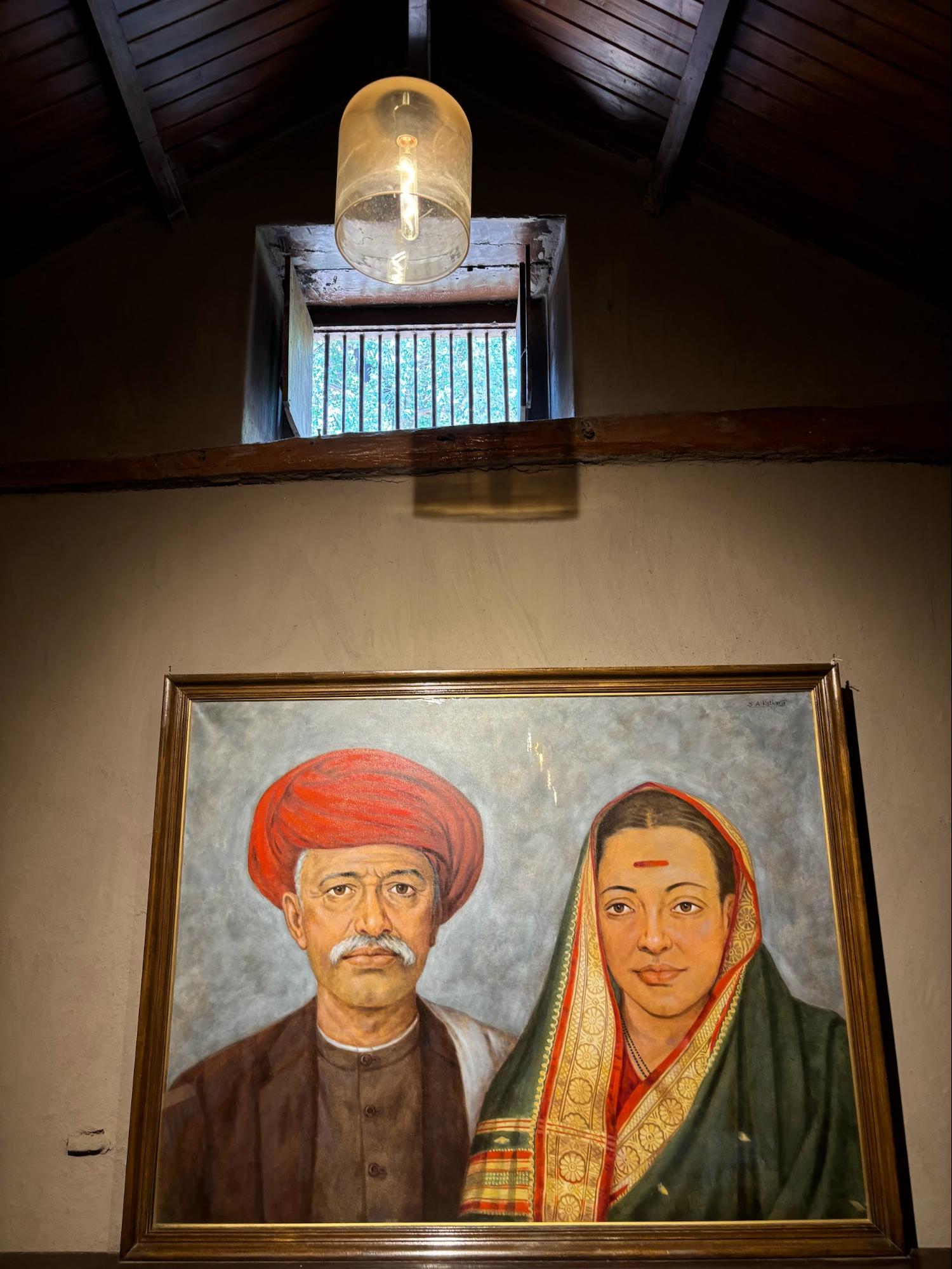 The official portrait of the couple, Mahatma Jyotirao Phule, and his wife Savitribai Phule within the Phule Wada, Pune. (Source: CKA Archives)