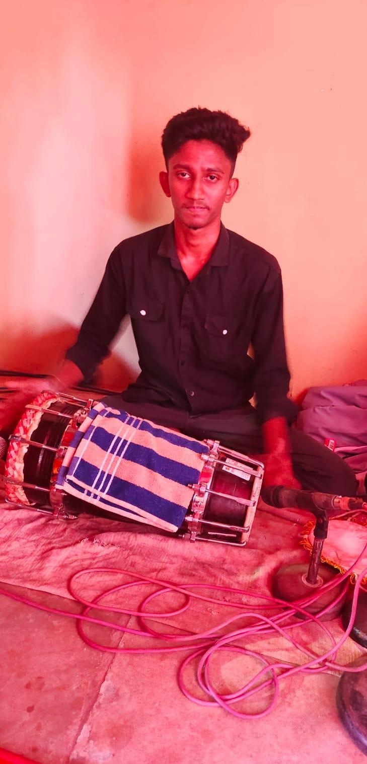 A musician plays the dholki, still central to live performance. (Source: CKA Archives)