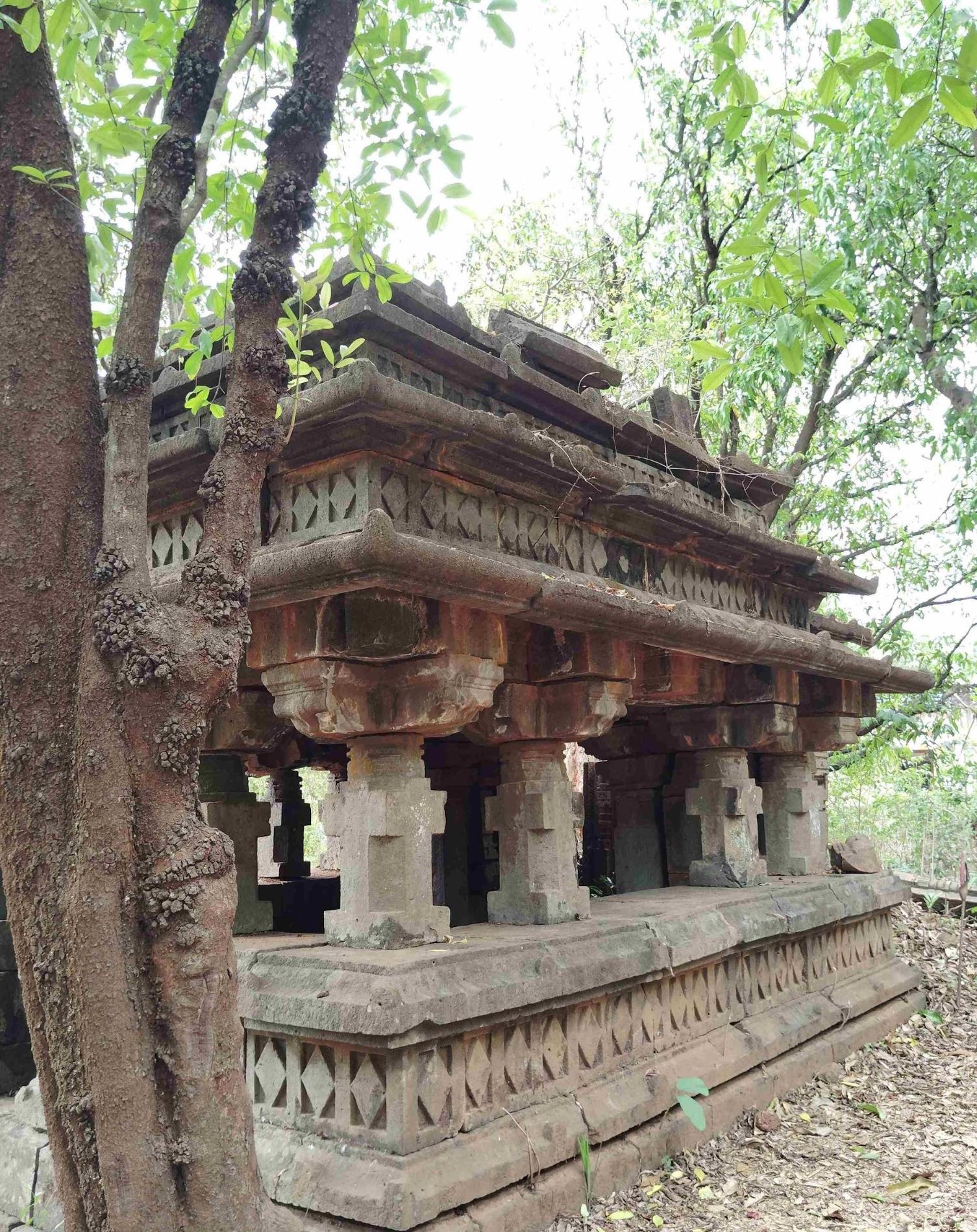 The second Shiva Mandir in the cluster, though much of the ornamentation has eroded over time, traces of carved mouldings, pilasters, and panel detailing remain visible. (Source: CKA Archives)