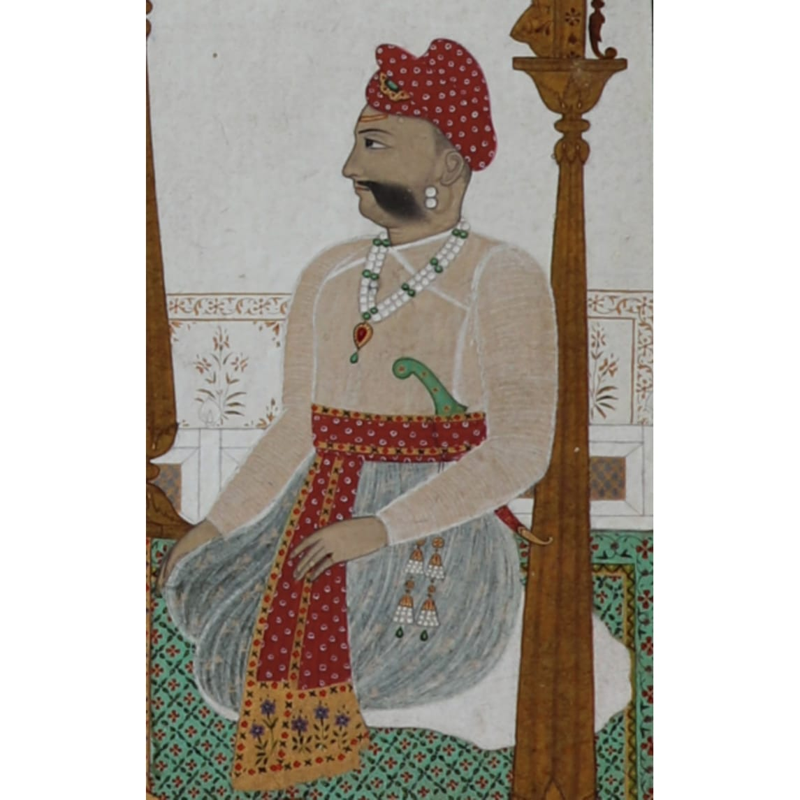 Portrait of Gopalrao Patwardhan, a key figure in the rise of the Patwardhan family under Peshwa patronage. His military successes in the mid-18th century secured him a jagir at Miraj, which lay the foundations for the family’s prominence in the Sangli region.