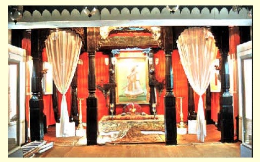 Takht of Chhatrapati Shivaji Maharaj, displayed at Shivaji Museum, Satara.