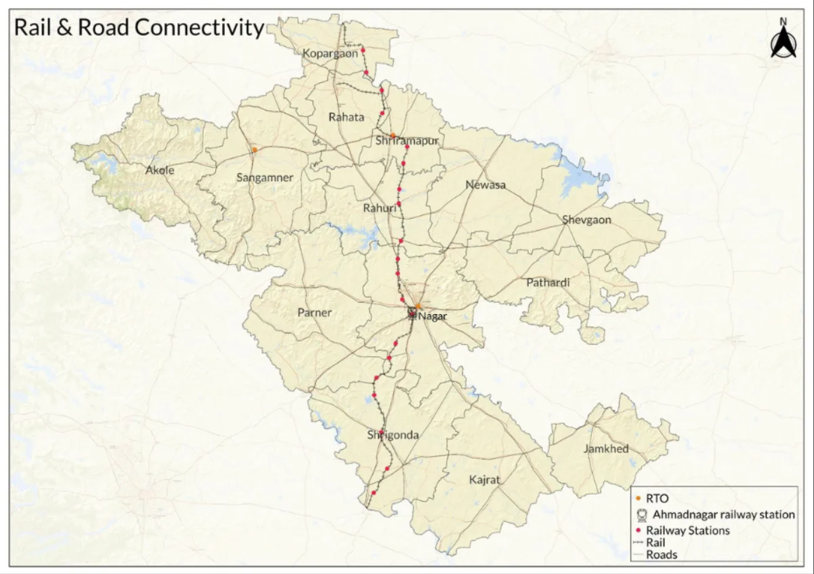 Railway lines that currently traverse through the district alongside its RTO and roadway networks. (Source: CKA Archives)