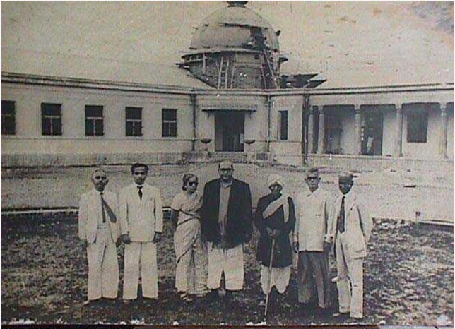Archival image of Dr. Baba Saheb Ambedkar at the Milind College
