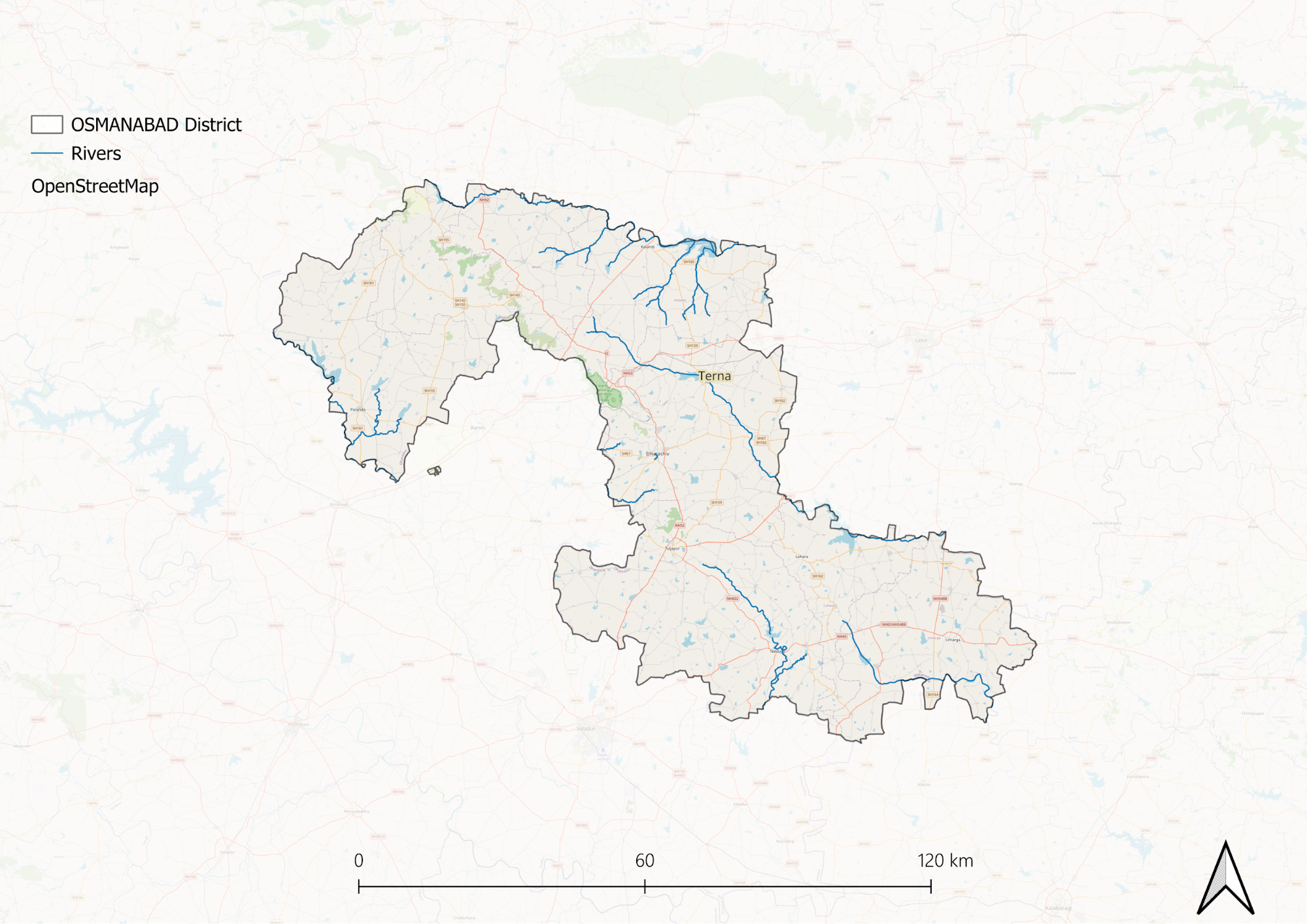 The Mouse Deer is primarily located in Tuljapur tahsil and is rare elsewhere in the district.