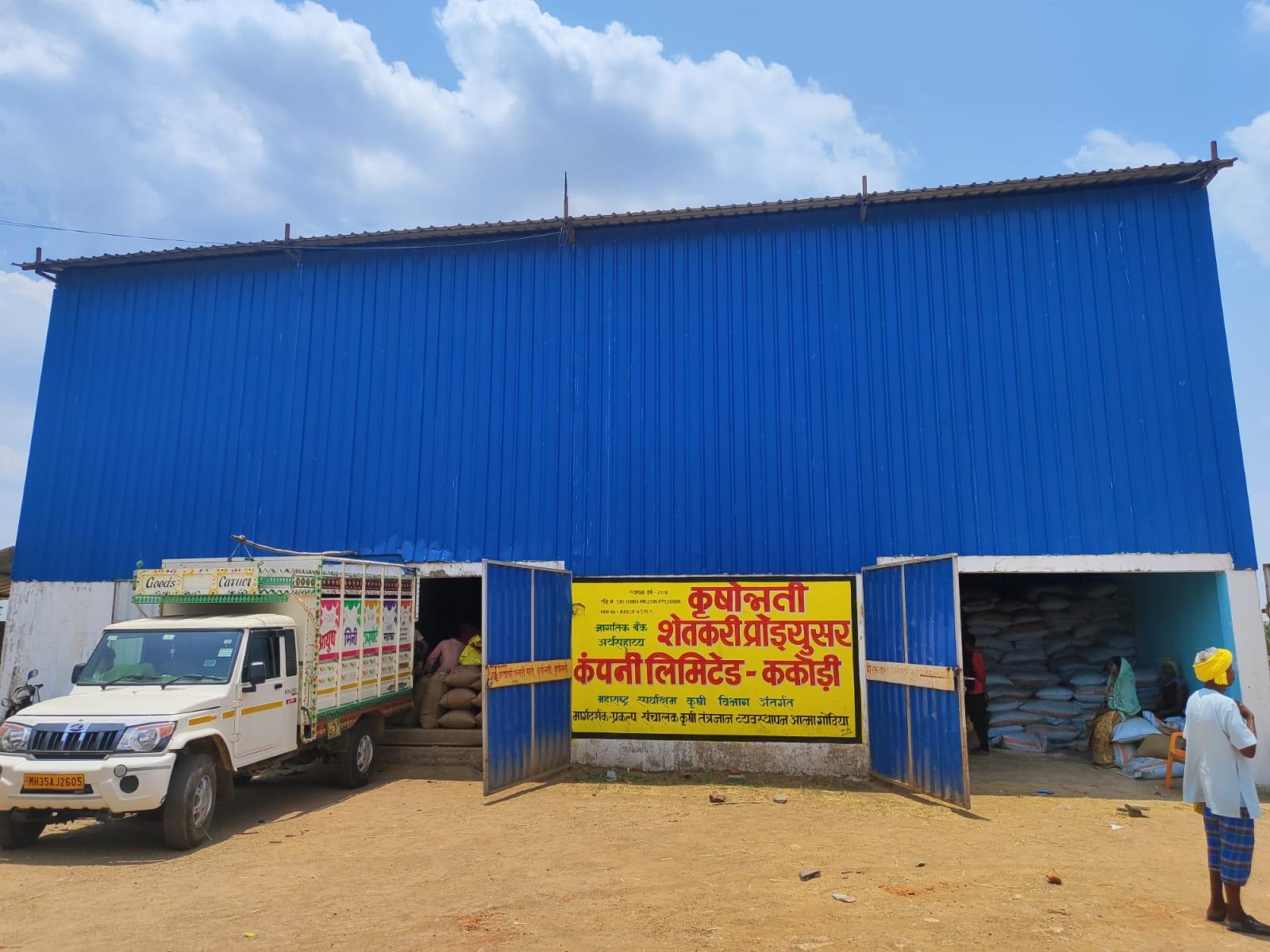 The shed of the Krushiunnati Farmer Producer Company Limited in Kakodi. (Source: CKA Archives)