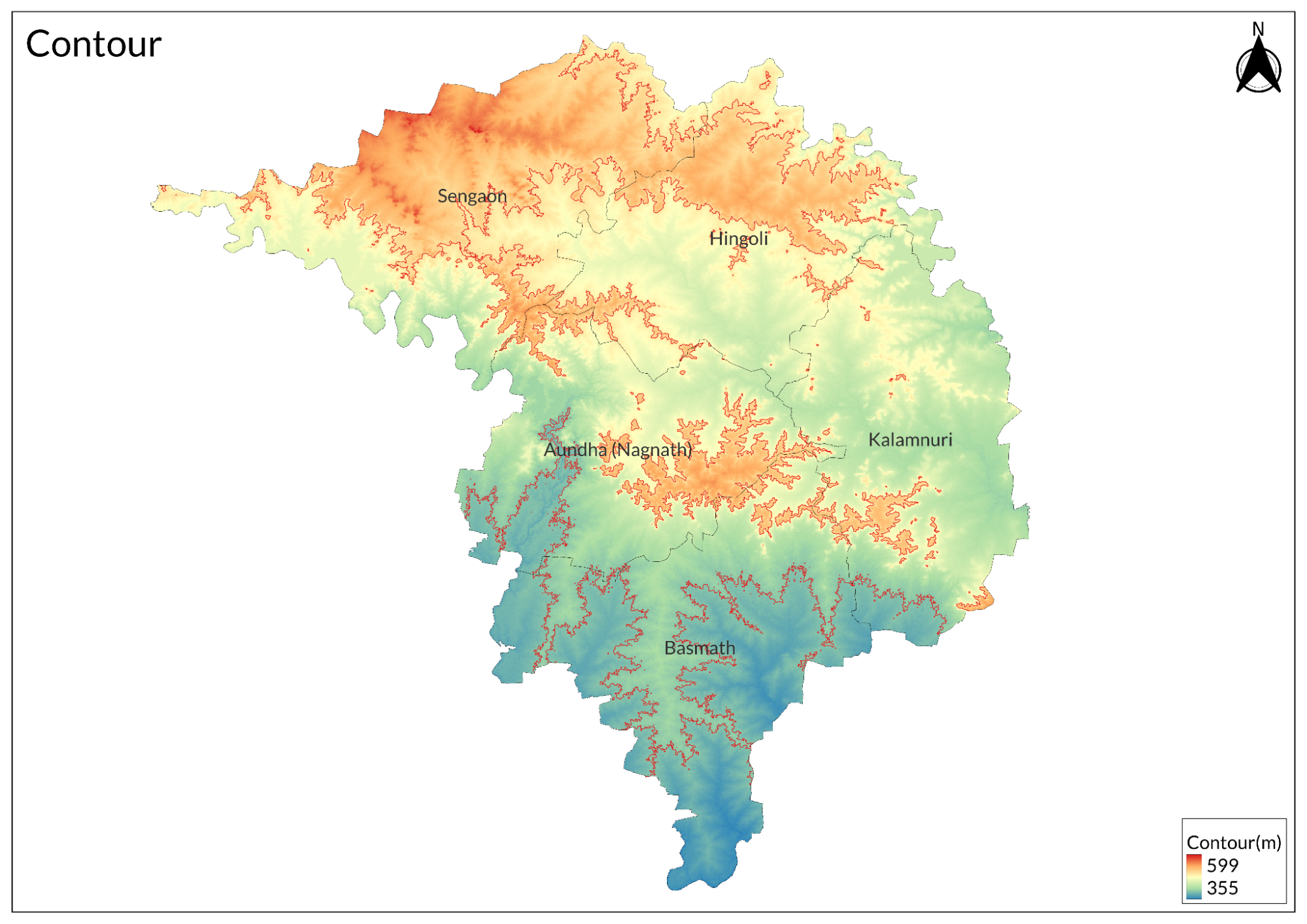 Secondary minerals present in the district include zeolites, which occur in the vesicular cavities of basaltic rocks.
