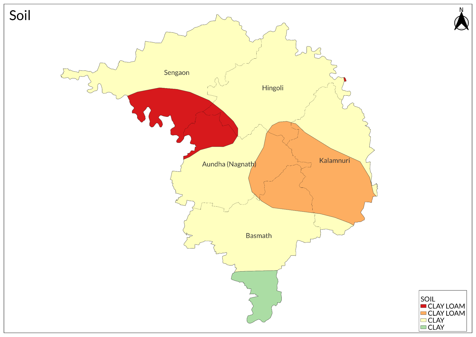 Secondary minerals present in the district include zeolites, which occur in the vesicular cavities of basaltic rocks.
