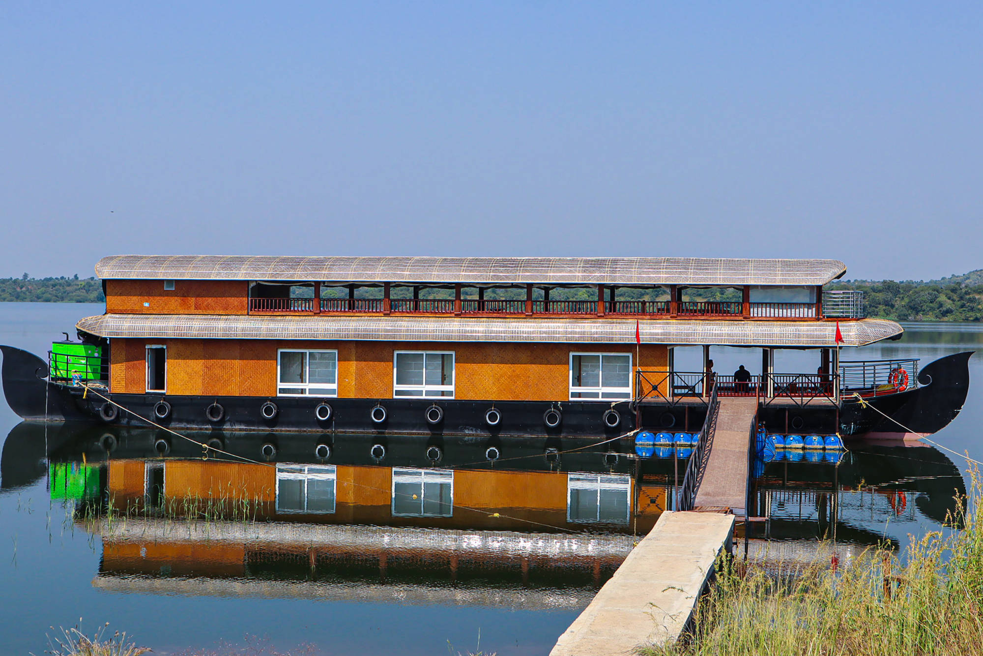 Houseboat service at Backwoods Emerald Resort, offering new water tourism near Jalgaon.