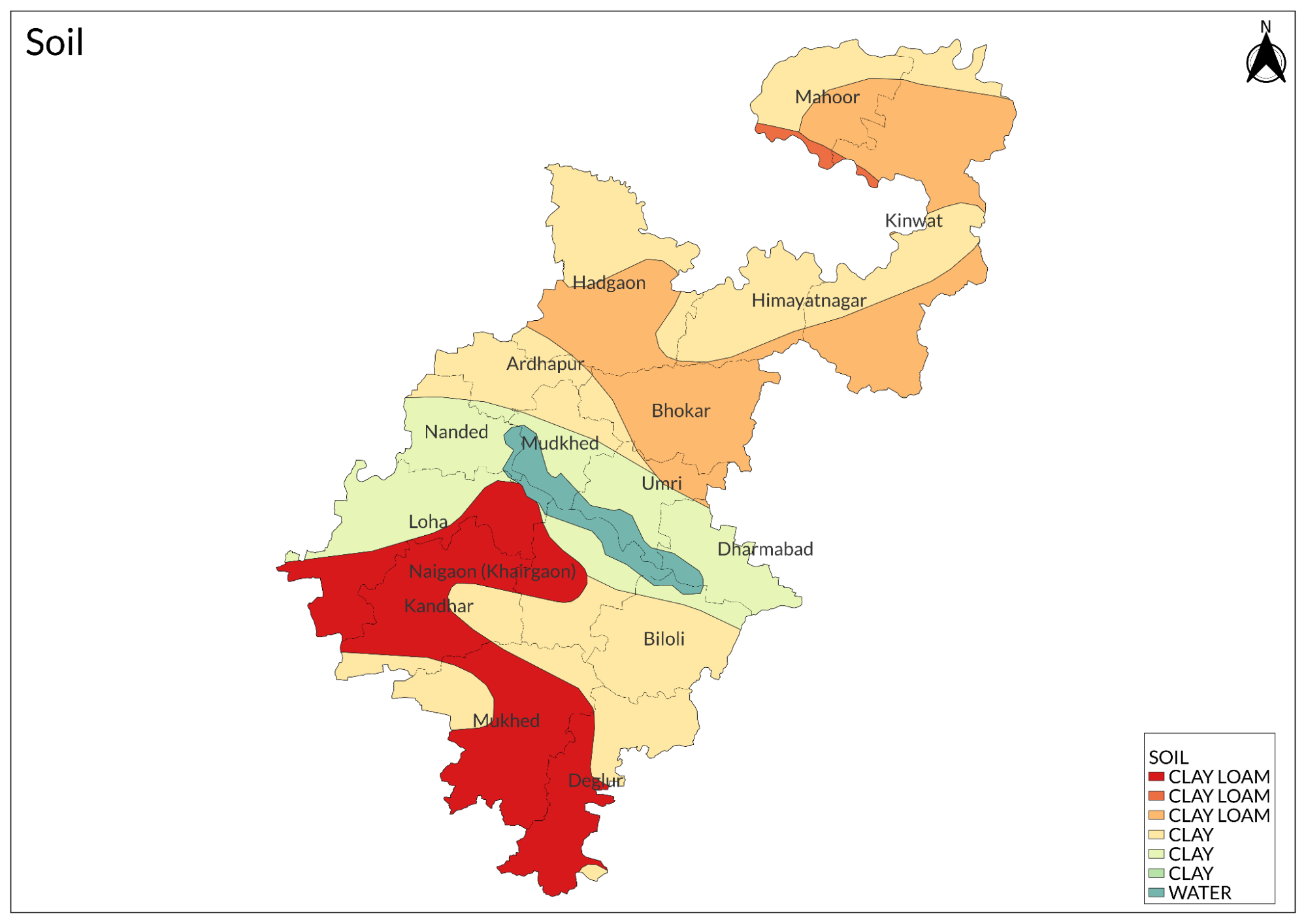The Godavari River system dominates the hydrology of Nanded district with an extent of about 140 km. Three main tributaries join the Godavari within the district - Asna, Sita, and Sidha, that enhance the water network of the river.
