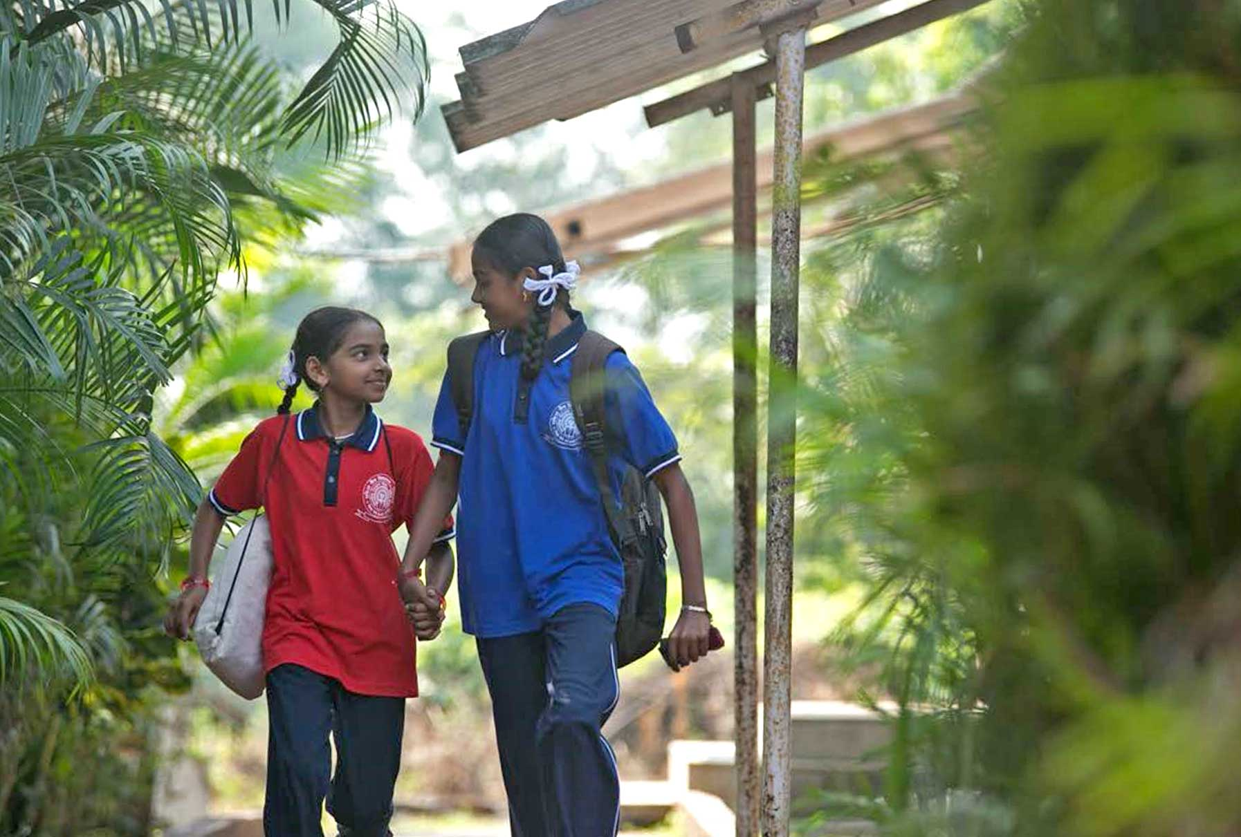Young girls attending the Rakesh Jain Madhyamik Vidyamandir, which was established by empowHER