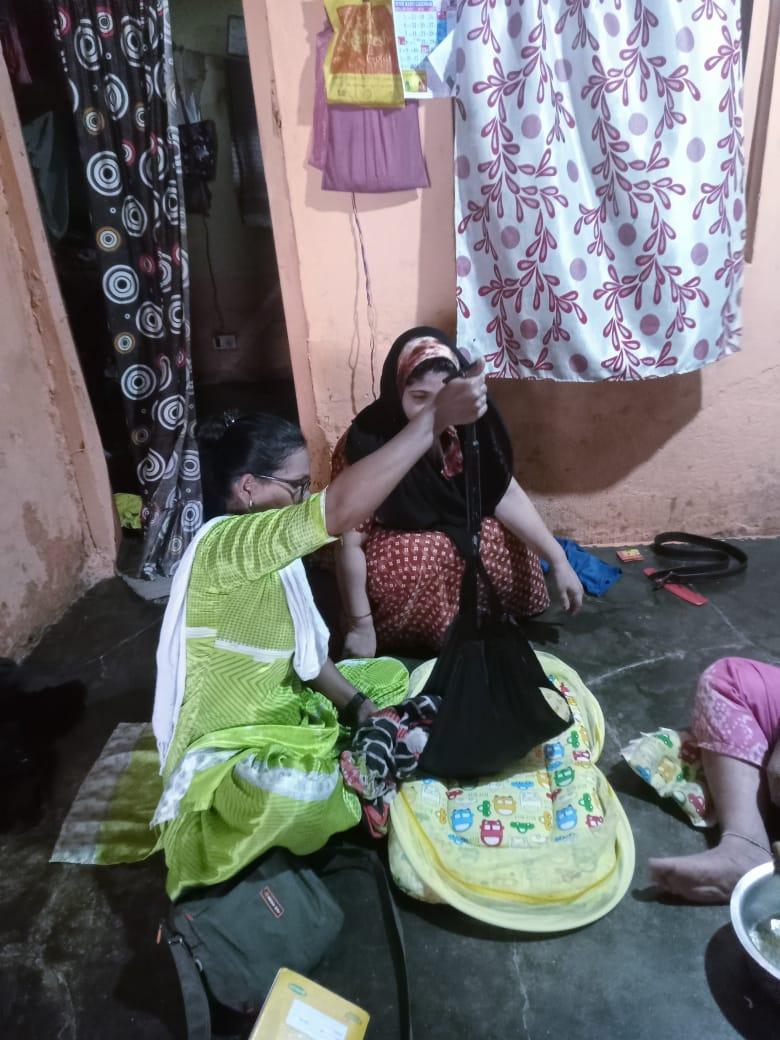 Anganwadi sevikas conducting home visits in Raigad district. (Source: CKA Archives)