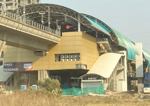 Pendhar Metro Station, part of Navi Mumbai Metro Phase 1 passing through Panvel taluka.