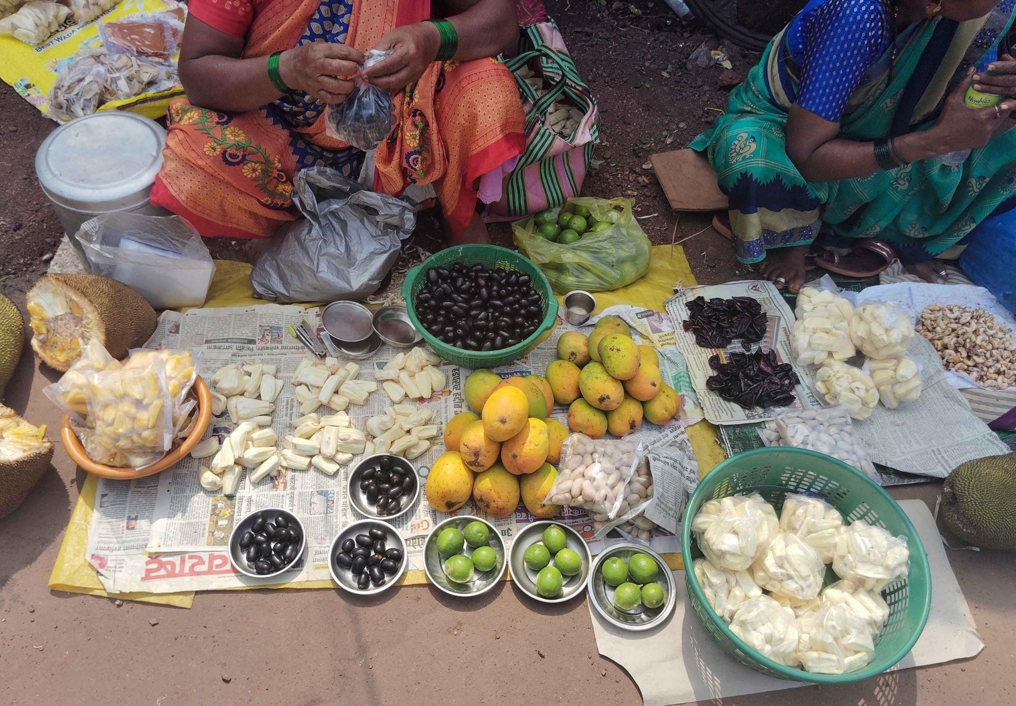 A local market in Ratnagiri is usually filled with items such as Jamuns, Mangoes (Ripe and Unripe), and Jackfruit, collectively known as Ranmeva (items picked up from the forest) (Source: CKA Archives)