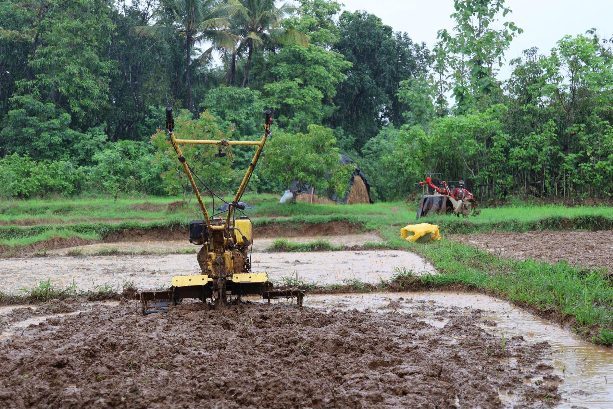 Tiller is used to prepare the soil for planting. (Source: CKA Archives).