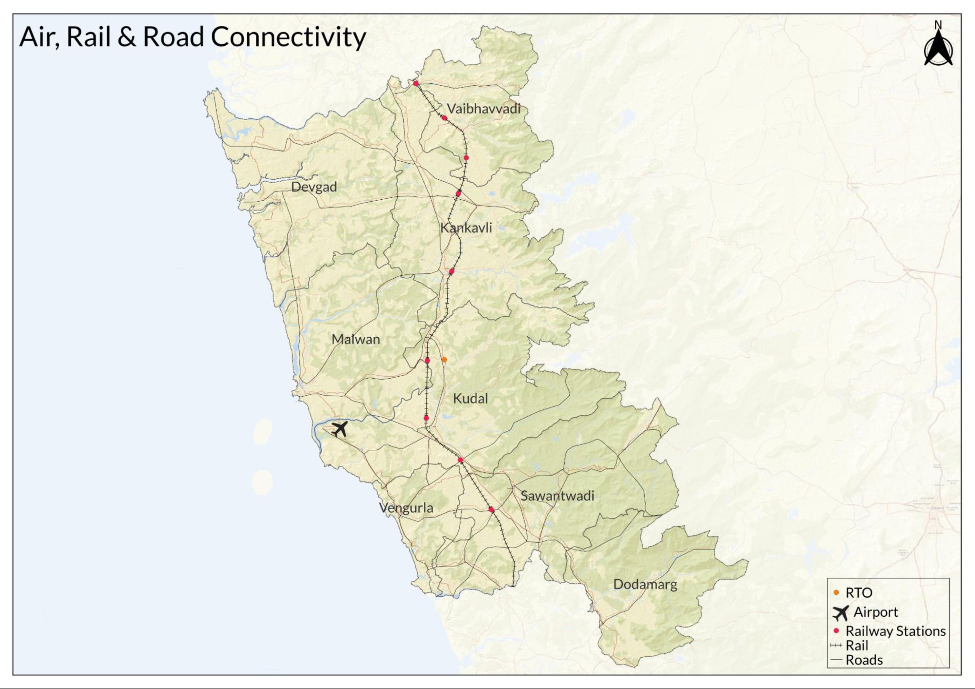 Sindhudurg Airport, also known as Chipi Airport, located near Parule-Chipi in Vengurla taluka.