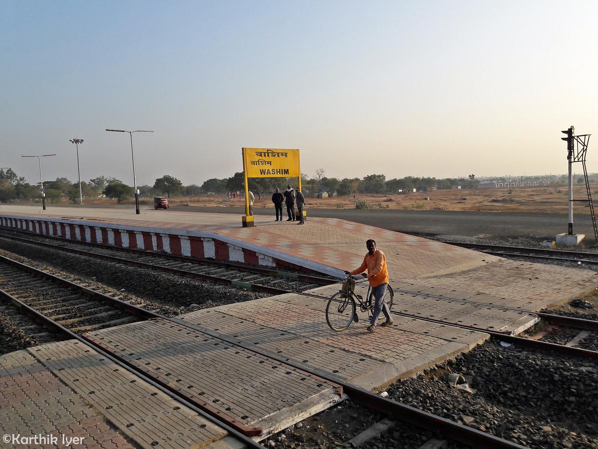Washim Railway Station, the principal railhead linking the district to Purna, Akola, and further lines towards Nanded and Hyderabad.